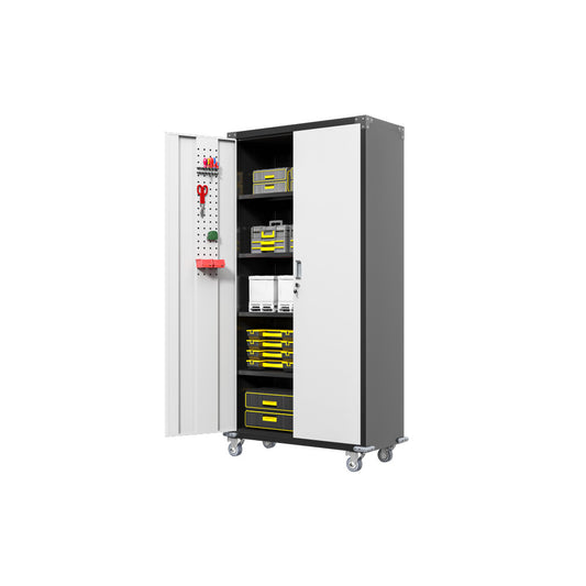 ya 28 Garage White Storage Cabinets with Locking Doors and 4 Adjustable Shelves