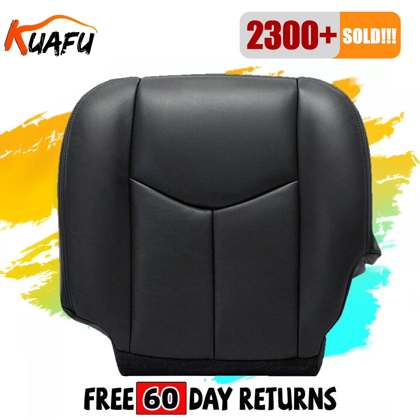 ya 12 5.22 Leather for SEAT Cover Dark Gray Driver Bottom for Chevy for Silverado 2003-2007