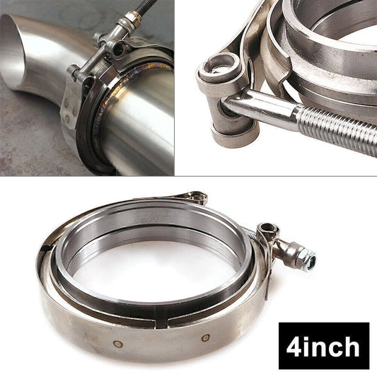 ya 1 6.30 4 V-Band Flange & Clamp Kit Fit Turbo Downpipes Mild Steel Flange