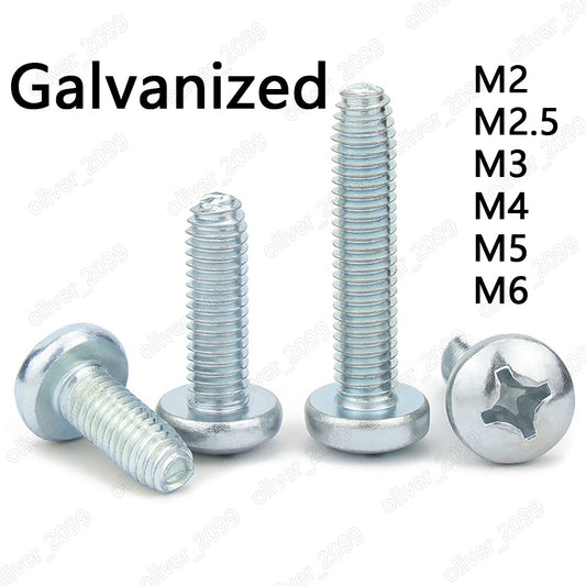 Galvanized Steel Phillips Cross Pan Head Thread Forming Rolling Screws M2-M6