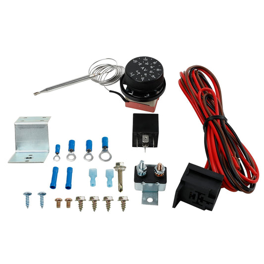 ya 12 5.22.2 Adjustable 12V Electric Radiator Fan Thermostat 3-Pin Control Relay Wire Kit