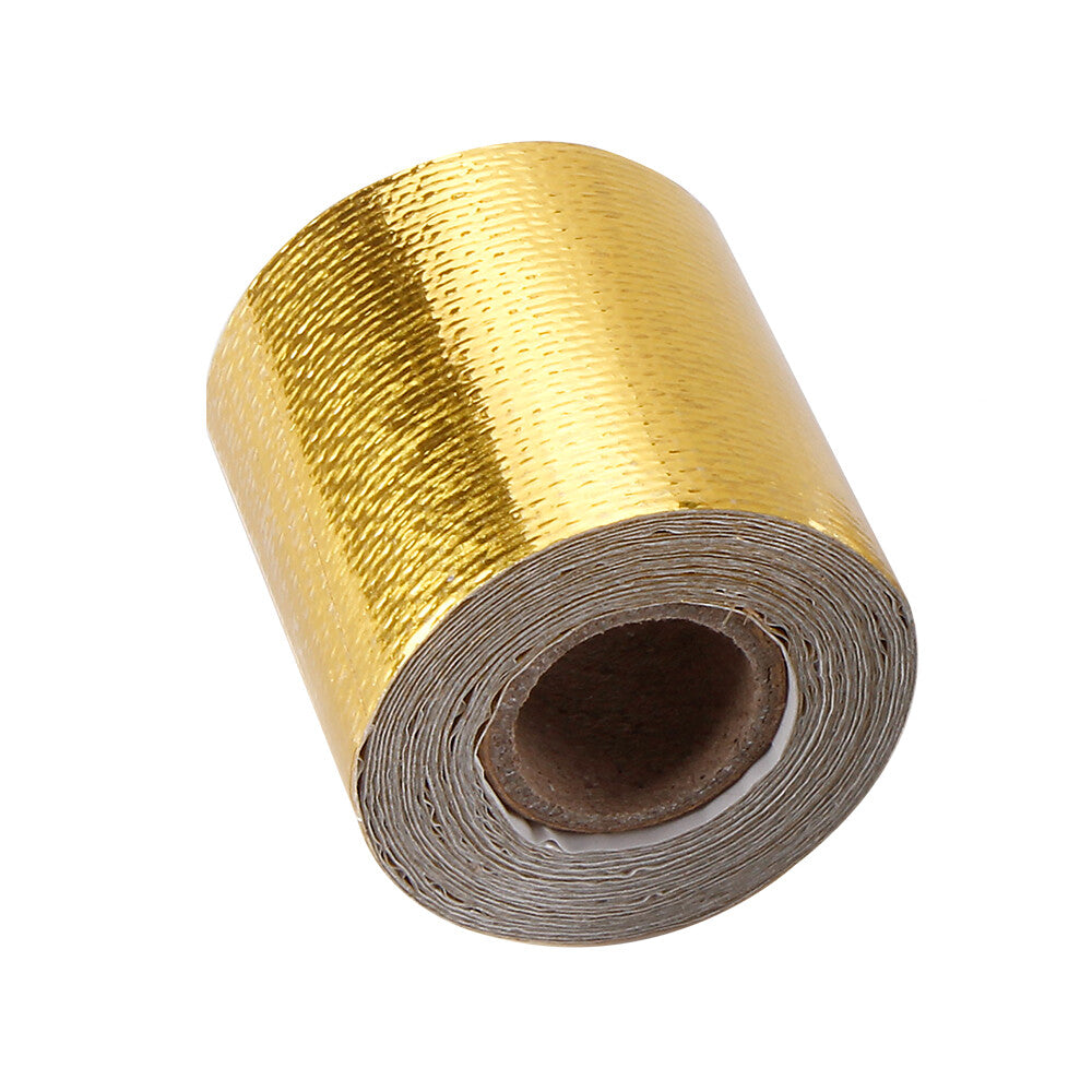 ya 5 8.7 2 16ft Gold Heat Barrier Shield Roll Fiberglass Wrap Tape Car Protection