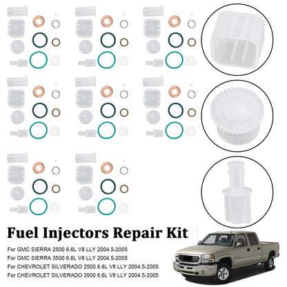 ya 1 8.12 baidi 8PCS Fuel Injector Repair Kit for Chevy for GMC Duramax 6.6L 2004-2005 Diesel