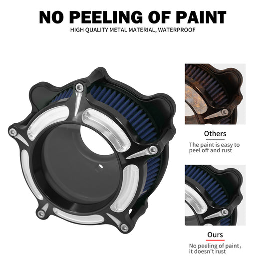ya 8 5.26 Transparent Air Filter Blue Intake for Harley Touring Road Electra Glide 08-2016