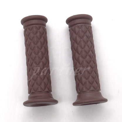 ya 5 8.7 7/8'' 22mm Retro Rubber Handlebar Hand Grip For Cafe Racer Bobber Custom Moto