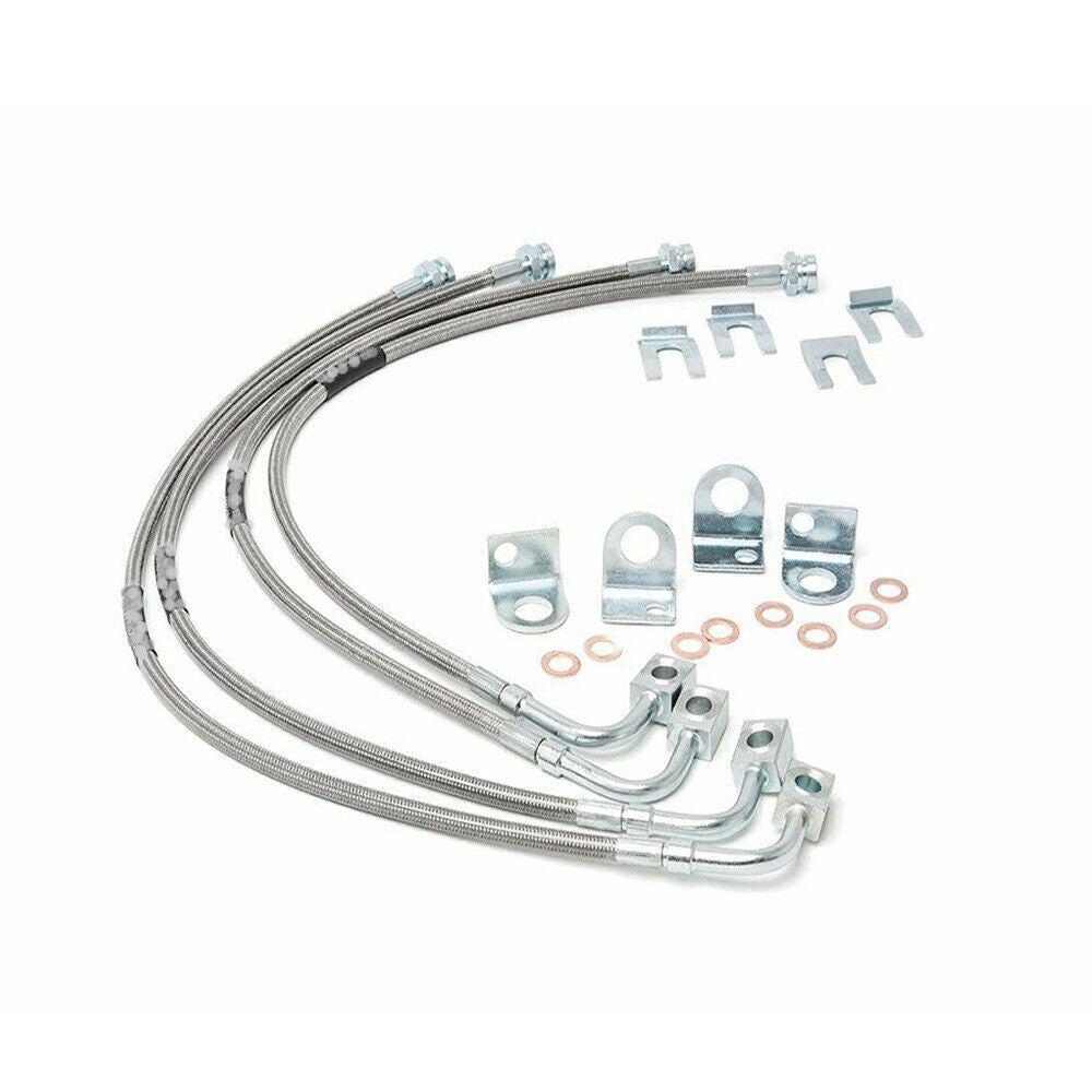 ya 10 5.28.3 for Jeep for Wrangler 2.0 3.6L 3.8L 2007-2018 Stainless Brake Lines Front&Rear 89716