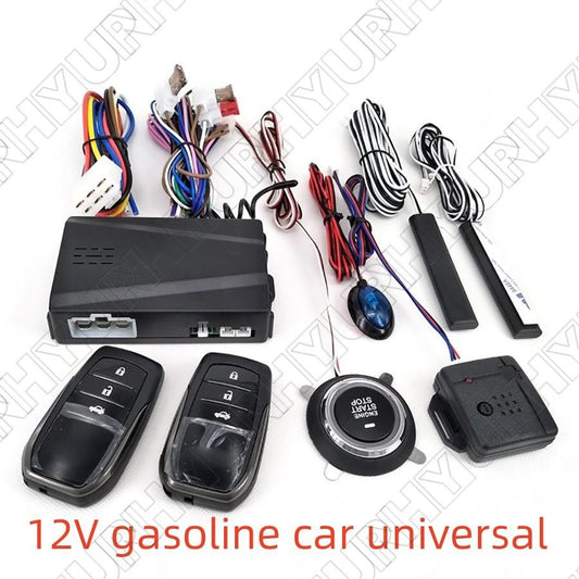 ya 10 5.28 12V Car Auto Keyless Entry Push Button Alarm System Remote Engine Start Stop Kit