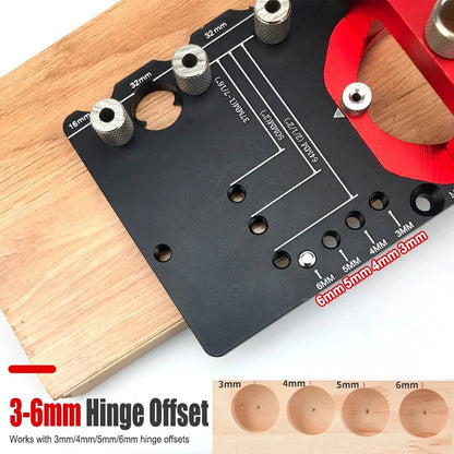 ya 26 35 mm Concealed Hinge with Clamp Aluminum Drill Guide 3-6 mm Hinge Offset