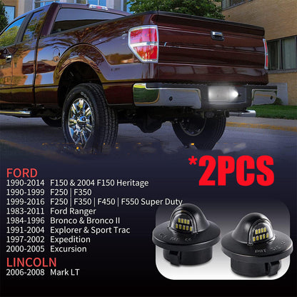 ya 11 10.28 2x LED License Plate Light For F150 F250 F350 Tag Lamp Assembly Replacement