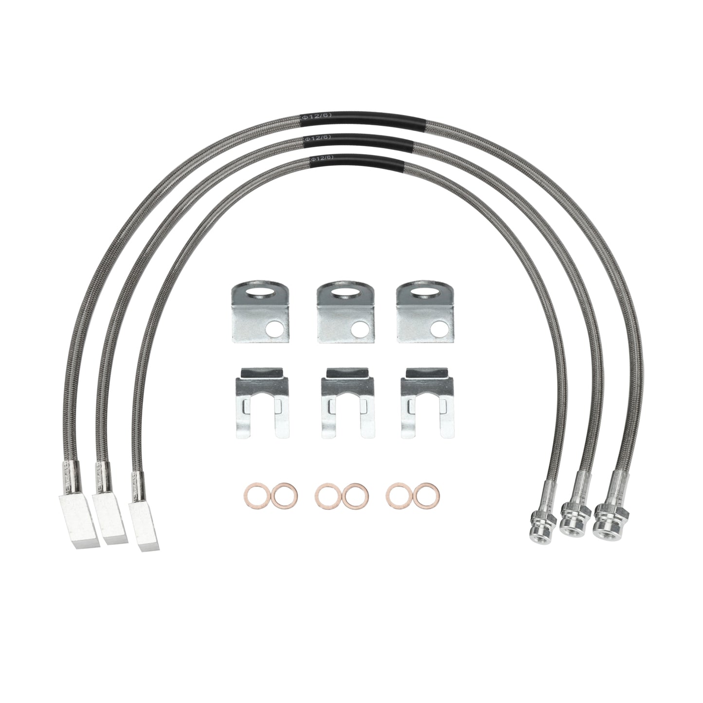 ya 10 5.28.3 89715 Front and Rear Extended Brake Line Hose Kit Replace for 4-6 Lift Stai