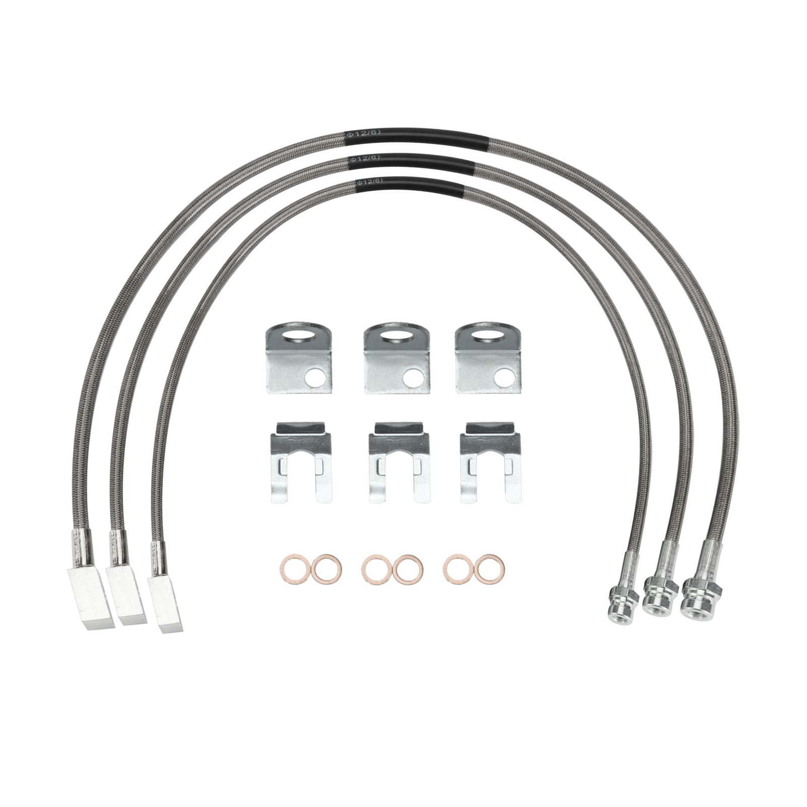 ya 10 5.28.3 89715 Front and Rear Extended Brake Line Hose Kit Replace for 4-6 Lift Stai