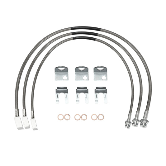 ya 10 5.28.3 89715 Front and Rear Extended Brake Line Hose Kit Replace for 4-6 Lift Stai