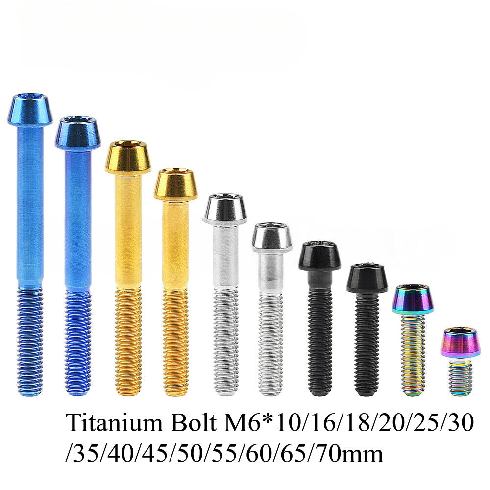 M6 Titanium Bolt DIN912 Taper Hex Screw 10 16 18 20 25 30 35 40 45 50 55 60 65mm