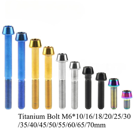 M6 Titanium Bolt DIN912 Taper Hex Screw 10 16 18 20 25 30 35 40 45 50 55 60 65mm