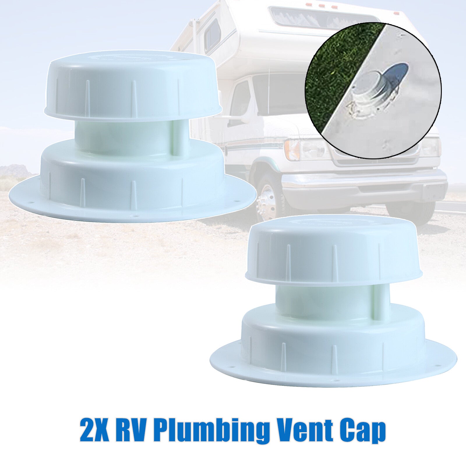 ya 10 5.28.2 x2 RV Trailer Camper Plumbing Vent Cap Cover Anti-UV For 1 To 2 3/8 Inch Pipe