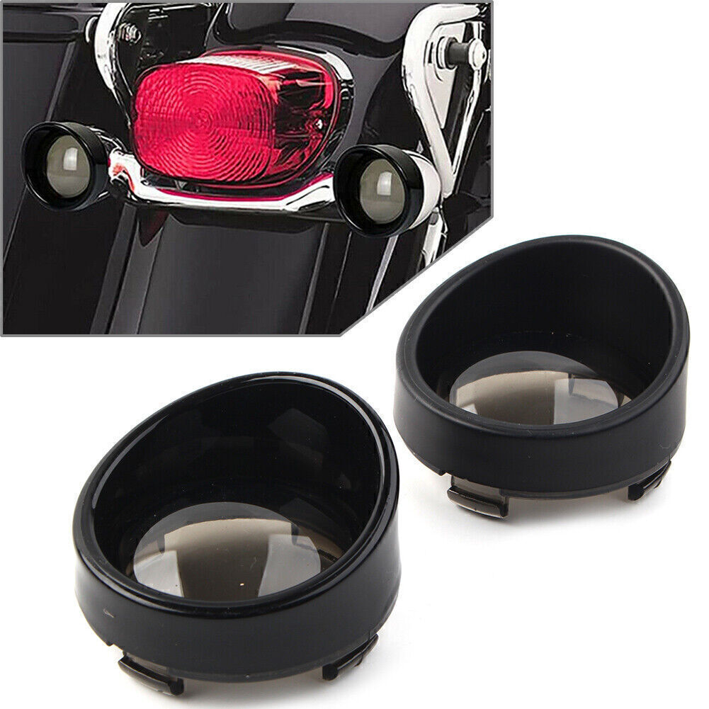 ya 1 7.2 Turn Signal Light Lens Cover Smoke Bezels Visor for Harley-Davidson Softail cl
