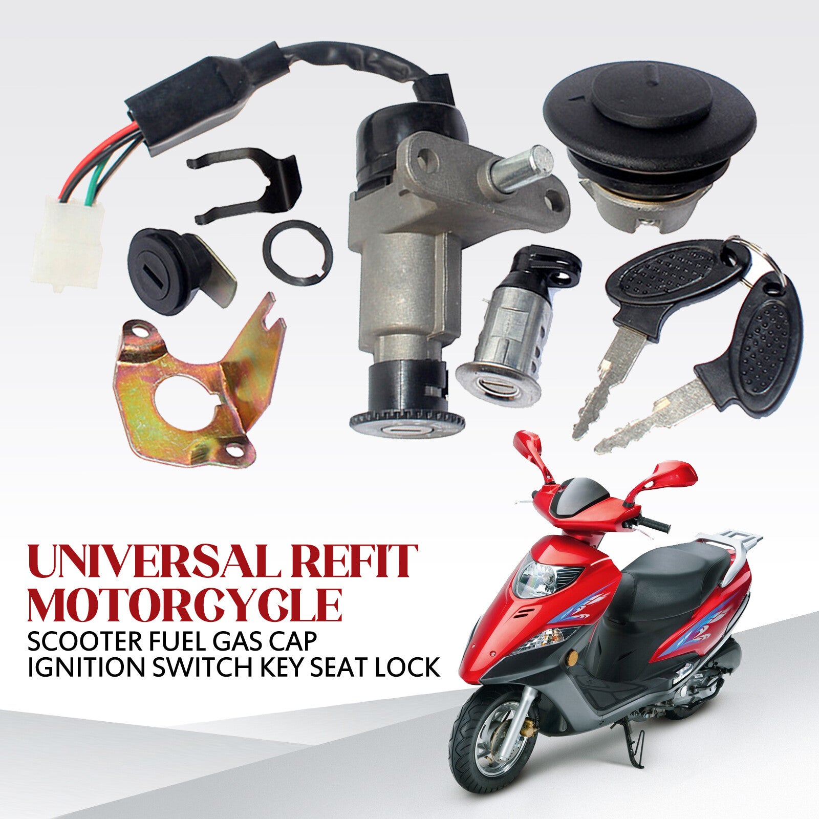 ya 4 6.22 Universal modified scooter motorcycle fuel gas cap ignition switch key holder lock