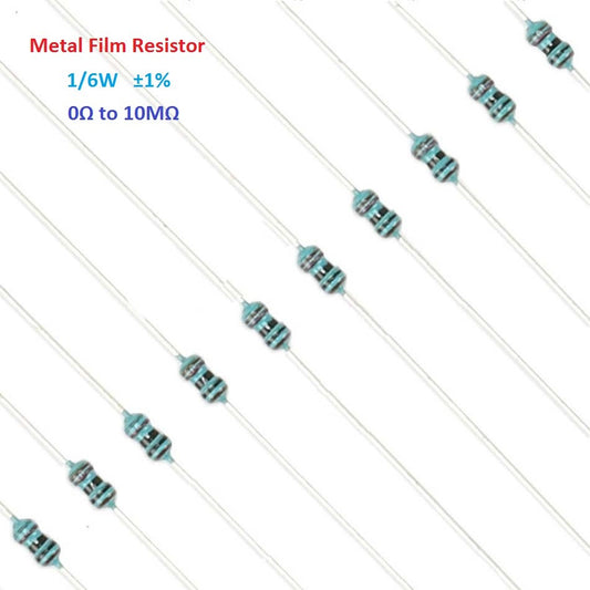 100PCS Metal Film Resistor 1/6W Tolerance ©I1% Full Range of Values (0´Î to 10M´Î)