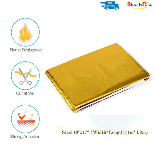 ya 8 5.27 Heat Shield Barrier Aluminum Fiberglass Cloth with Adhesive Layer 40 X47