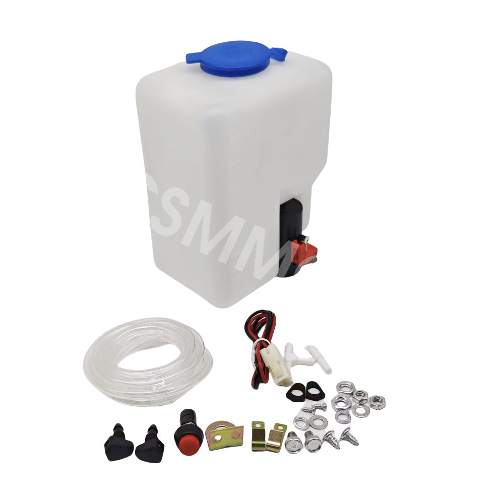 ya 13 12V Car Windshield Washer Bottle Tank Pump Wiper System Reservoir Kit W/Jets