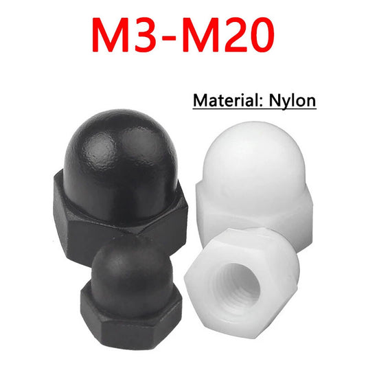 Black & White Plastic Dome Nut Cap Bolt Safety Cover M4 M5 M6 M8 M10 M12 M16 M20