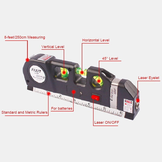 ya 26 Multipurpose Laser Level Measuring Tape Standard and Metric Tape Ruler Tool
