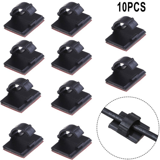 ya 2 6.26.2 10Pcs Self-Adhesive Wire Cable Clamp Clip Holder For Car Organizer