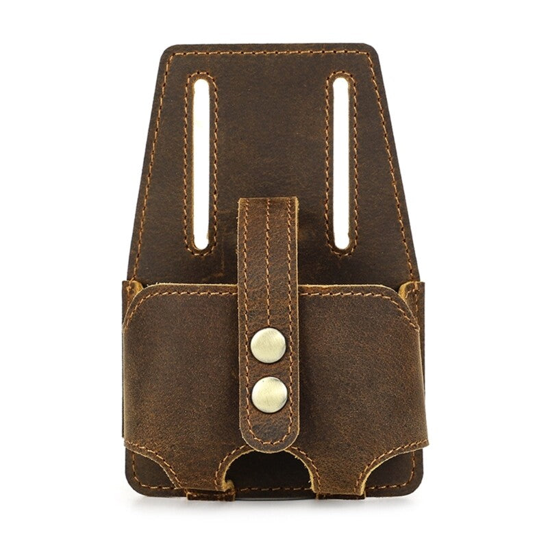 ya 26 Portable Leather Pouch with Waist Belt Attachment for 5m Steel Tape Measure