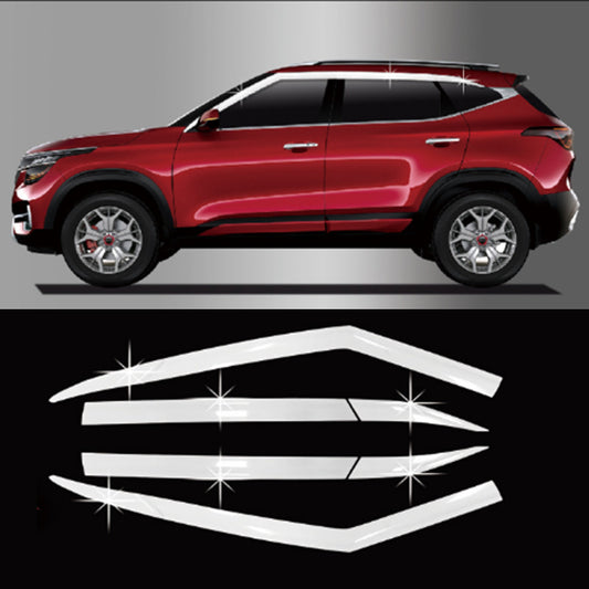 ya 4 6.17 for Kia Seltos 20-23 Chrome Window Visor Vent Shade Sun Rain Guard Deflector 6x