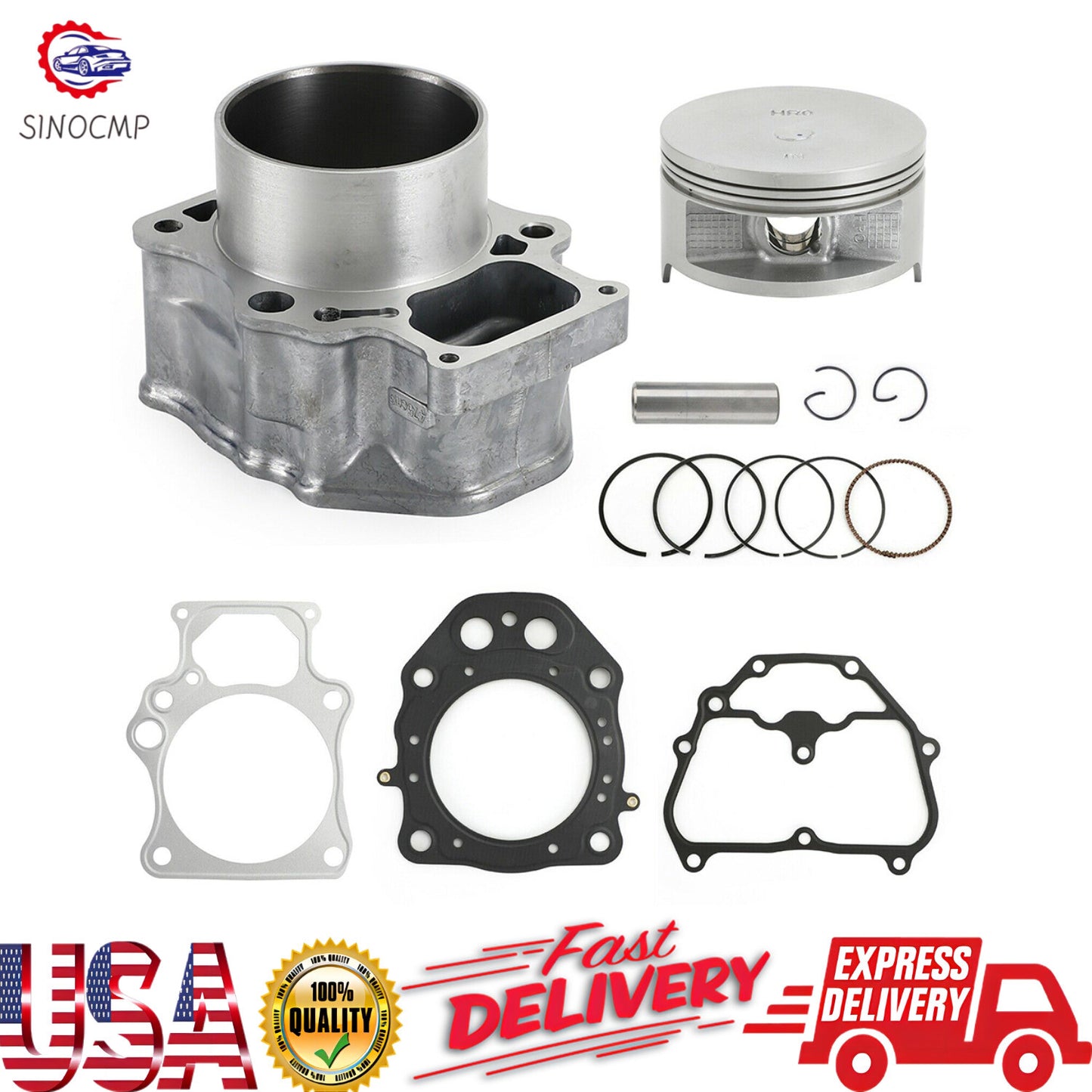 ya 27 7.2 Piston Cylinder Kit 12100-HR0-F00 Cylinder Jug Kit Fits for Honda TRX500 12-19