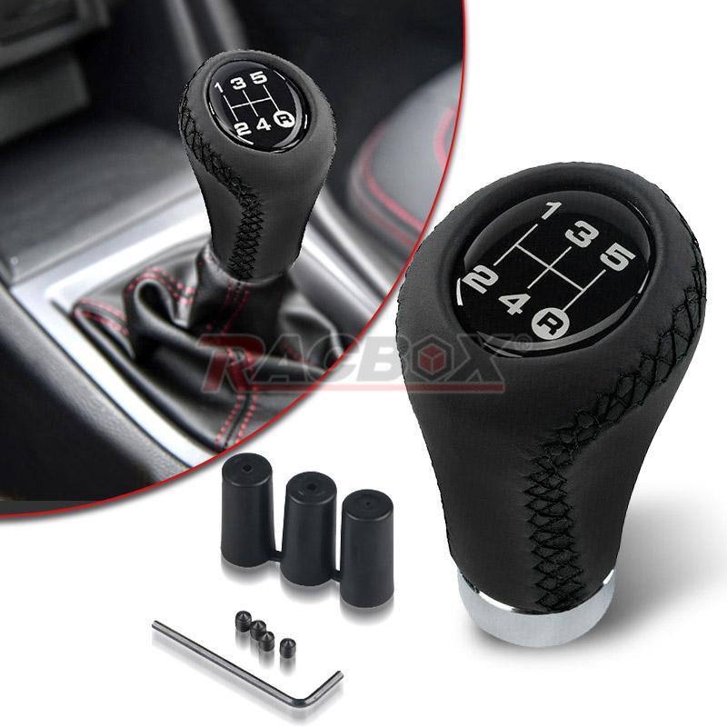 ya 11 6.5 Black Car for MAN ual Shift Knob 5 Speed Gear Stick Shifter Lever Leather Universal