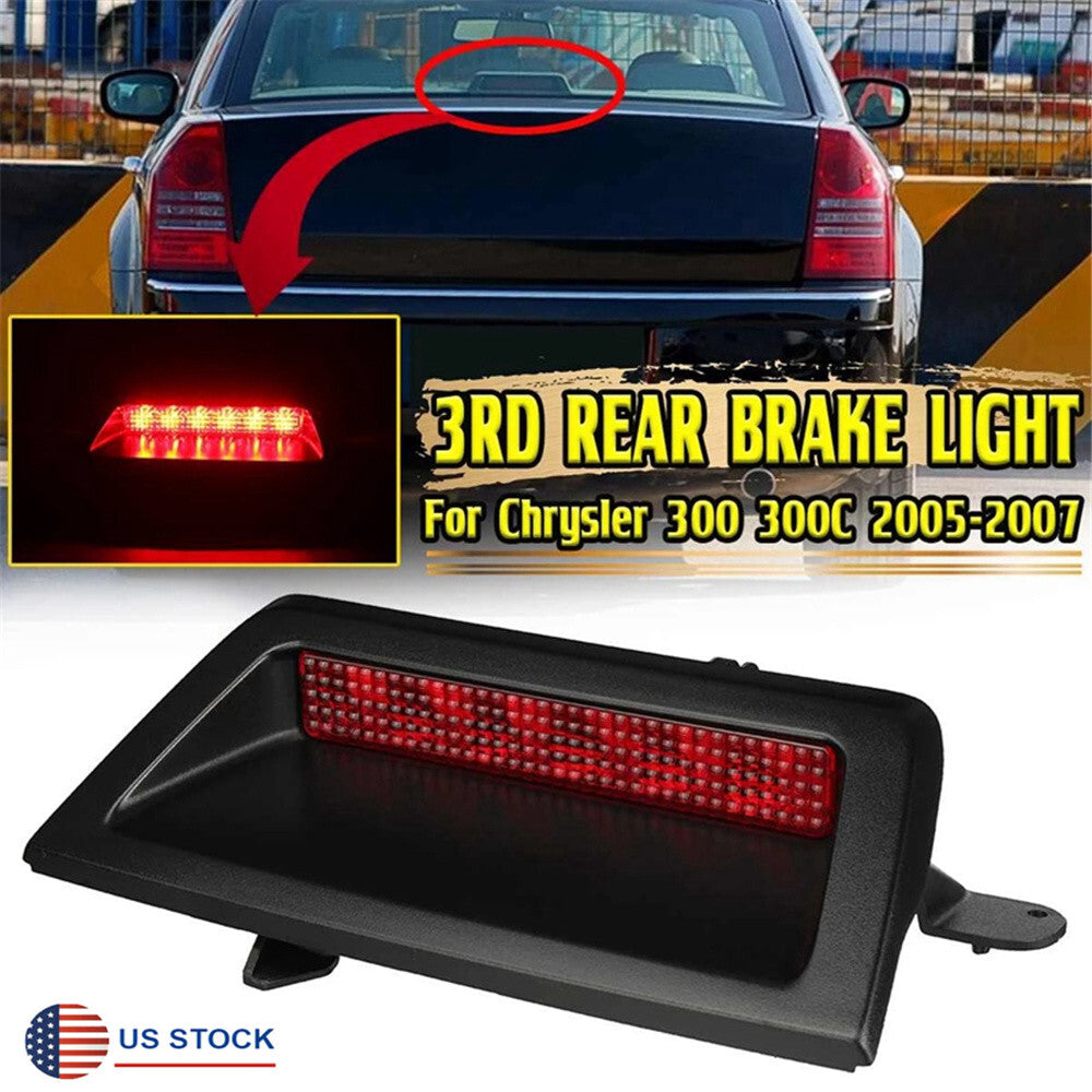 ya 27 6.21 Black Rear Third Brake Light High 3rd Stop Tail for Chrysler 300 300C 2005- 2007