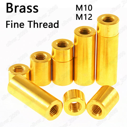 Fine Thread Brass Lengthen Round Nuts Standoff Spacer Pillar M10 M12
