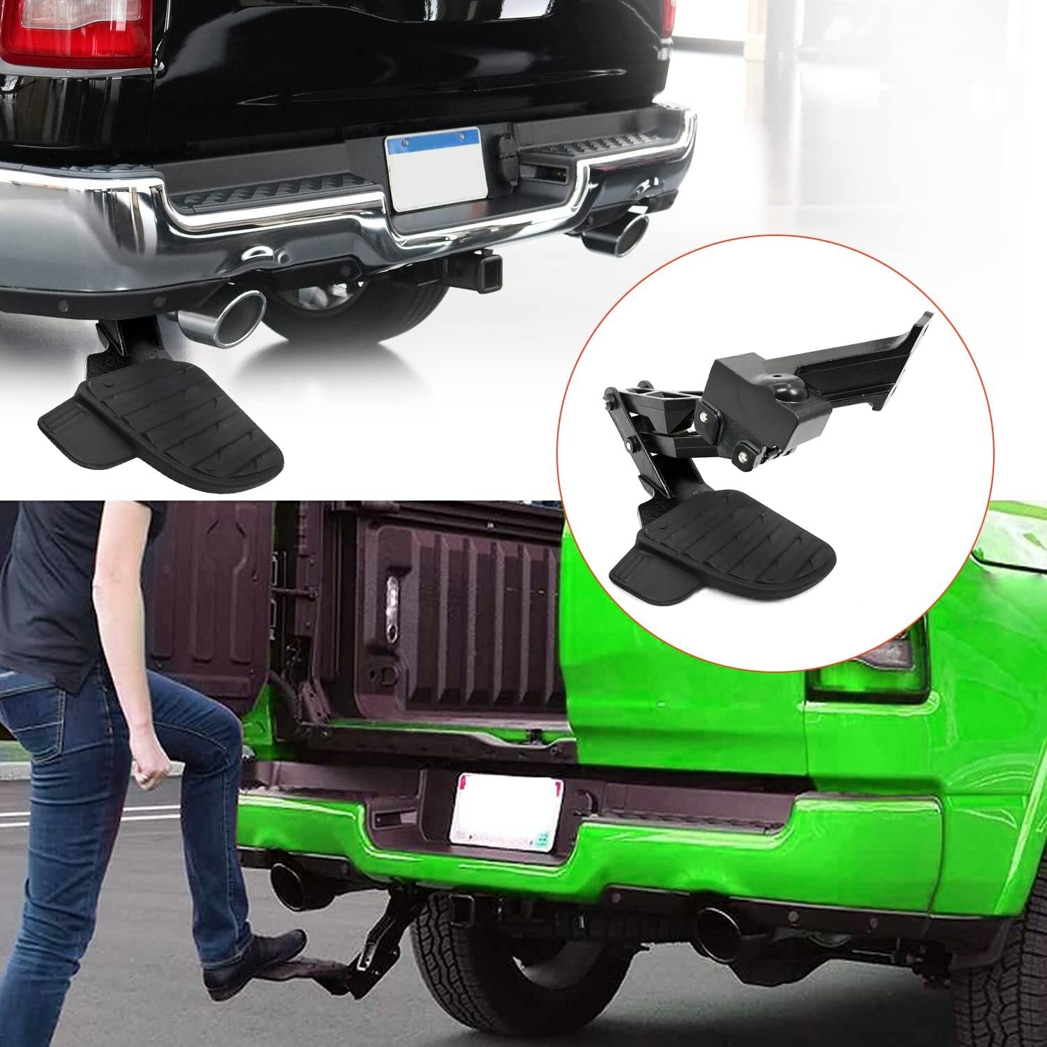 ya 5 8.7 Rear Bumper Retractable Side Bed Step For 2019-2021 for Ram 2500 3500 82215842AH