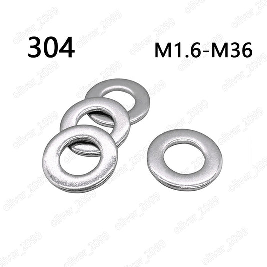 304 Stainless Steel Plain Washers Small Series Product Grade A M1.6 M2 M3 M4-M36