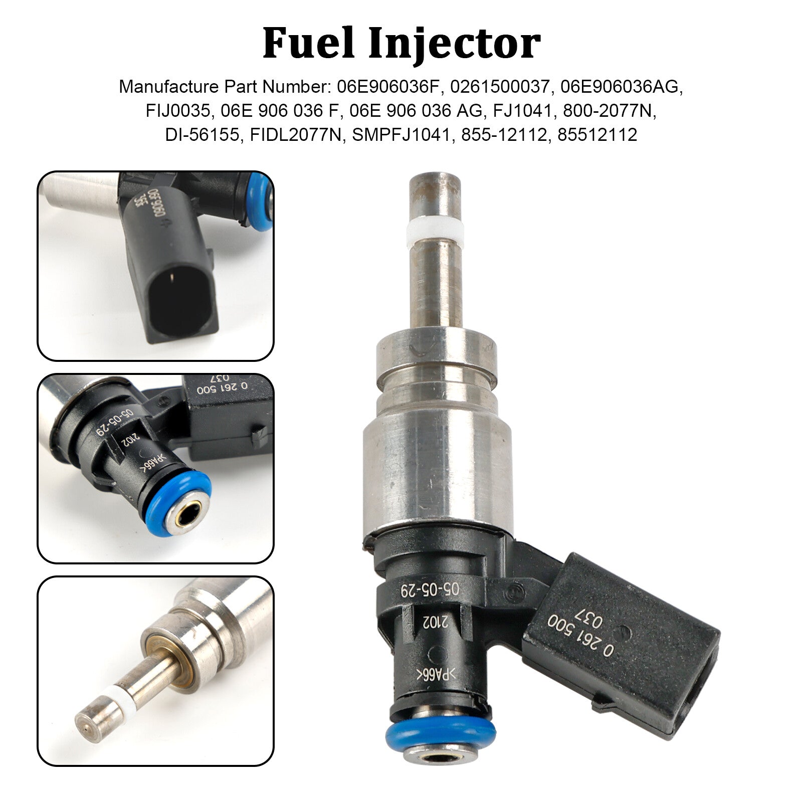 ya 1 8.5.4 1PCS Fuel Injector 06E906036F for Audi Q5 A4 A5 A6 3.2L V6 2008-11 0261500037