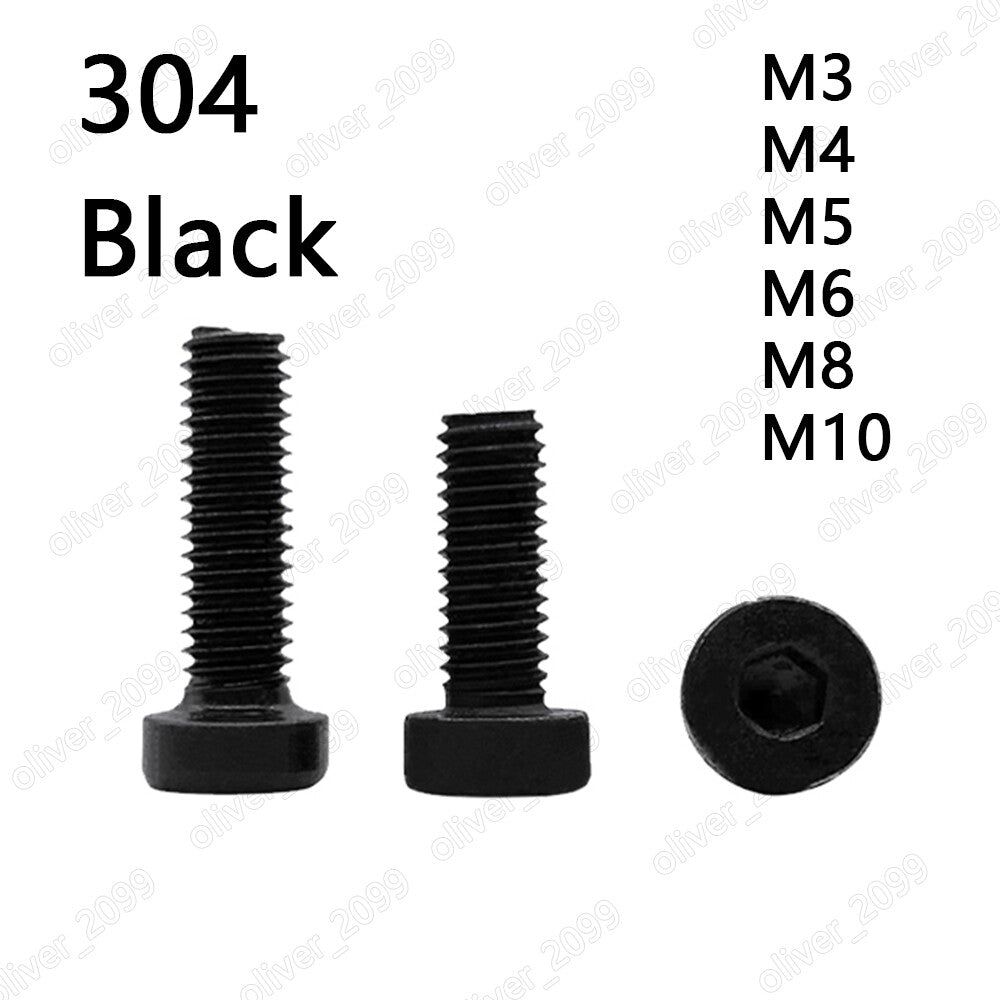 Black 304 Stainless Steel Hexagon Socket Head Cap Screws With Low Head  M3 M4 M5