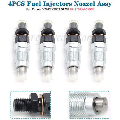 ya 5 8.7 Set of 4 For Kubota V2003 V2203 D1703 Fuel Injectors Nozzel Assy 16454-53905