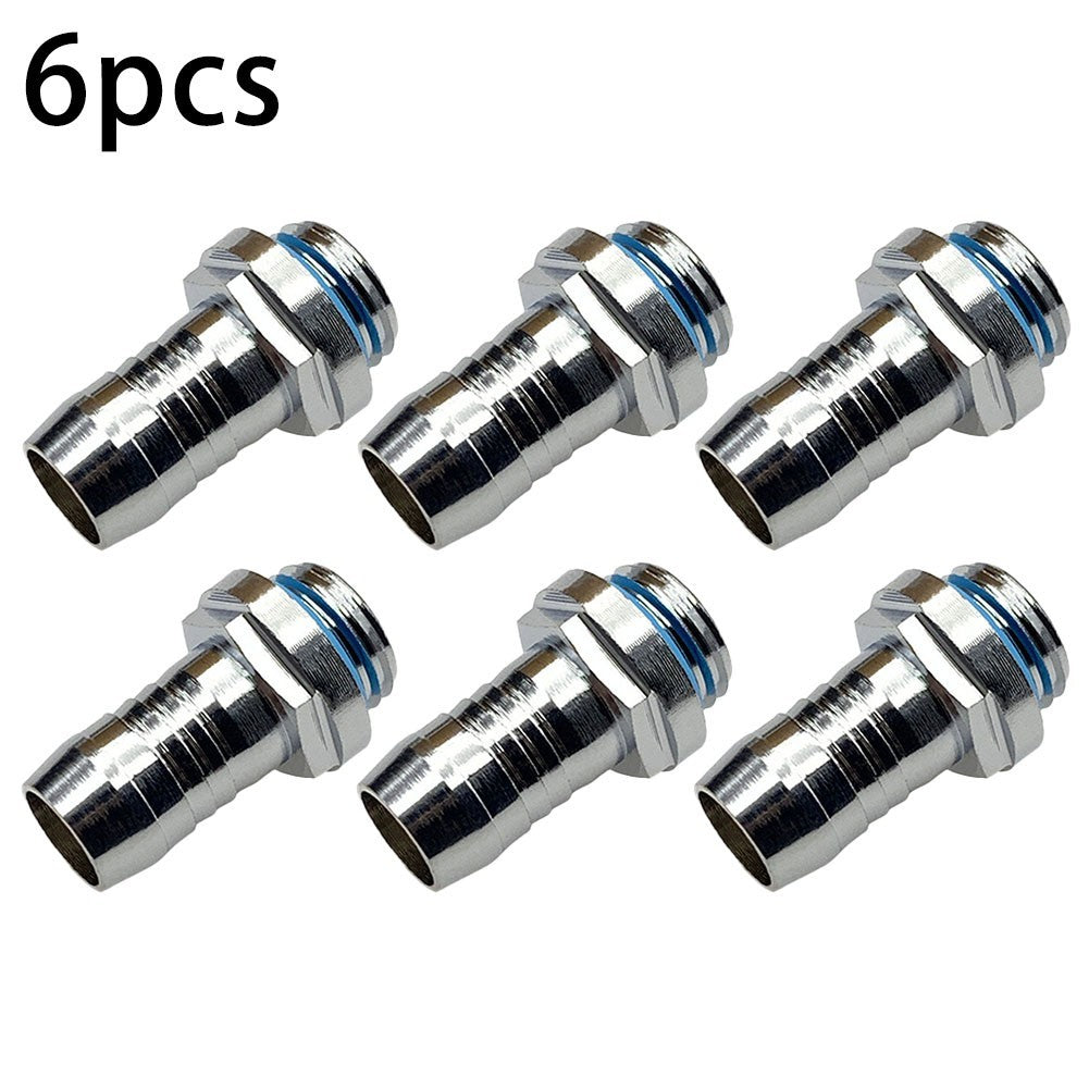 ya 15 10.20 Chrome Plated Water Cooling Barb Fitting for Efficient Connections 6PC Set