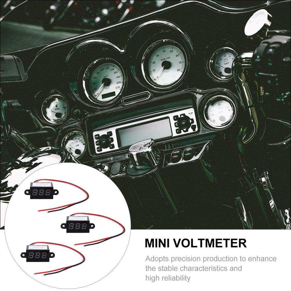 ya 5 8.7 3pcs Digital Dc Waterproof And Drop Resistant 2.8 Inch Voltmeter Meter with
