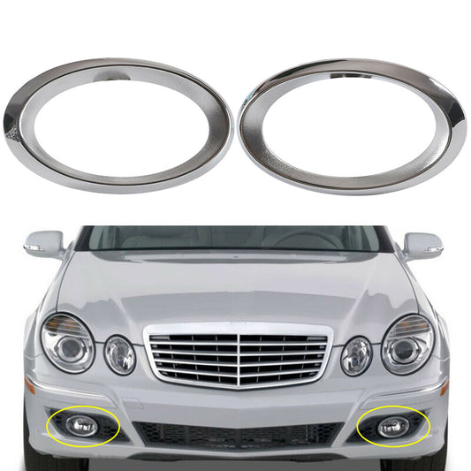 ya 13 5.27 Pair Fog Lamp Chrome Covers Fits for Mercedes-Benz S211 W211 E-CLASS W211 Left+Right