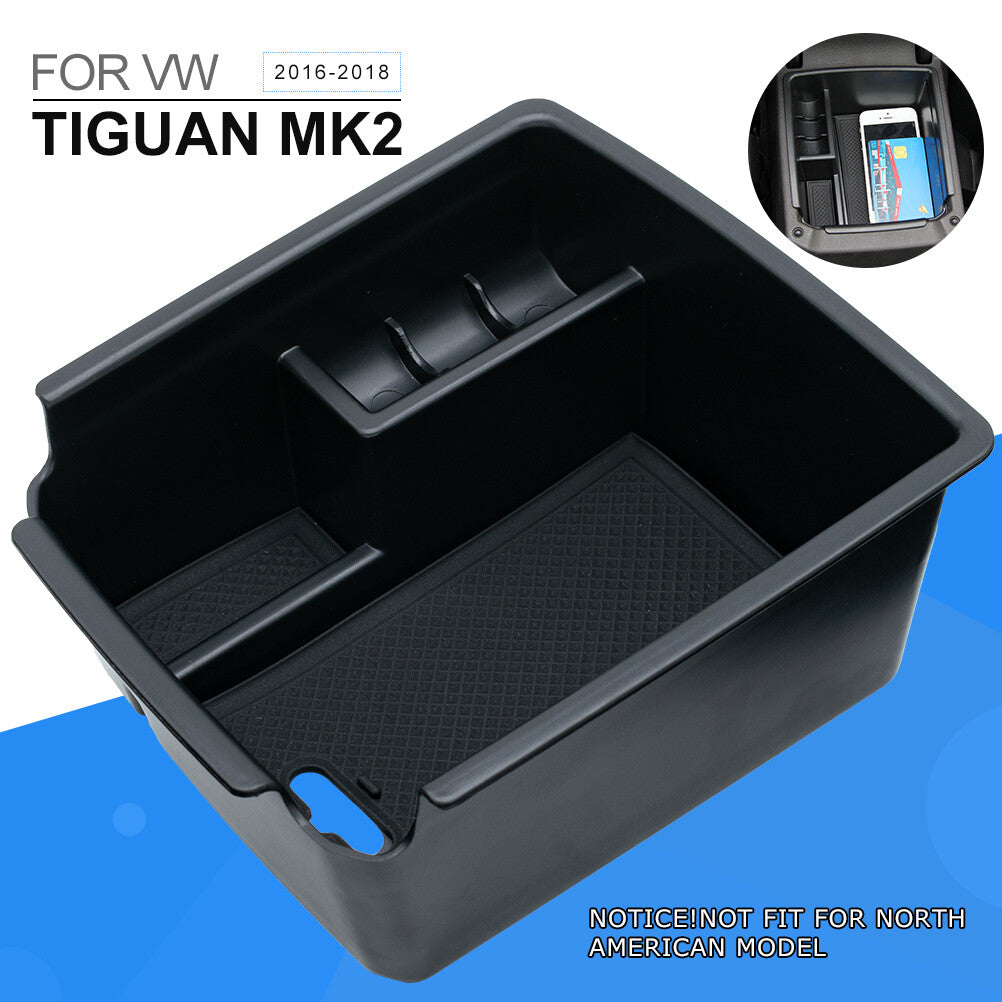 ya 2 6.26 Center Console Organizer Tray for VW for Tiguan MK2 Allspace 2017 2018 Accessories