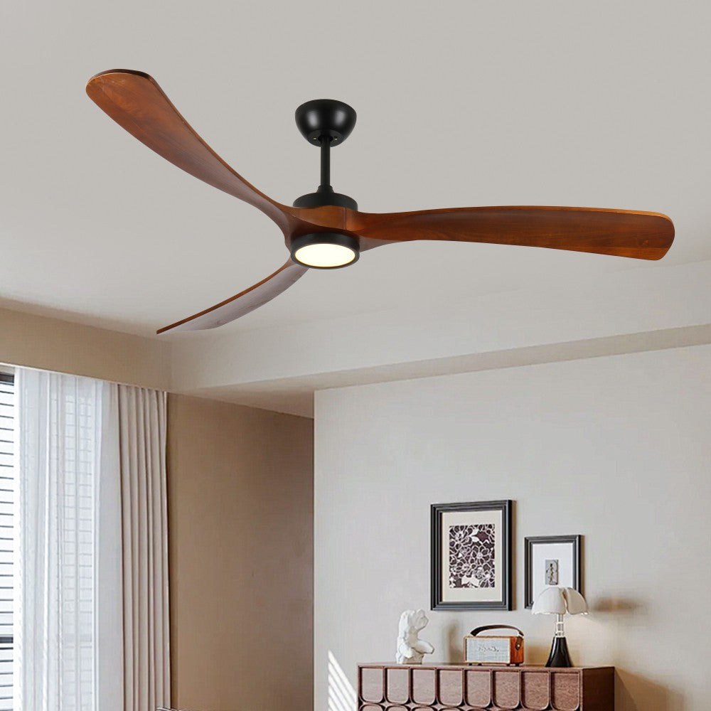 ya 28 72 Wood Ceiling Fan with Light ÿ Remote Control, Noiseless Reversible DC Motor