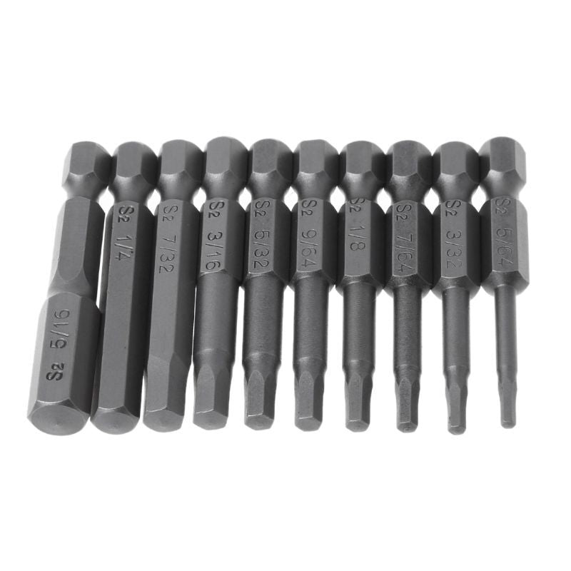 ya 26 10pcs Hexagon Screwdriver Bit Steel 1/4 Inch Shank Screw