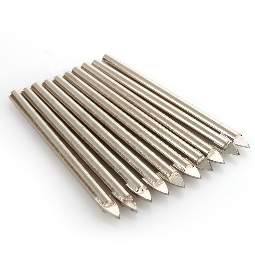 ya 25 10Pcs 6mm Tile Glass Ceramic Mirror Tungsten Carbide Drill Bit Head Tool New
