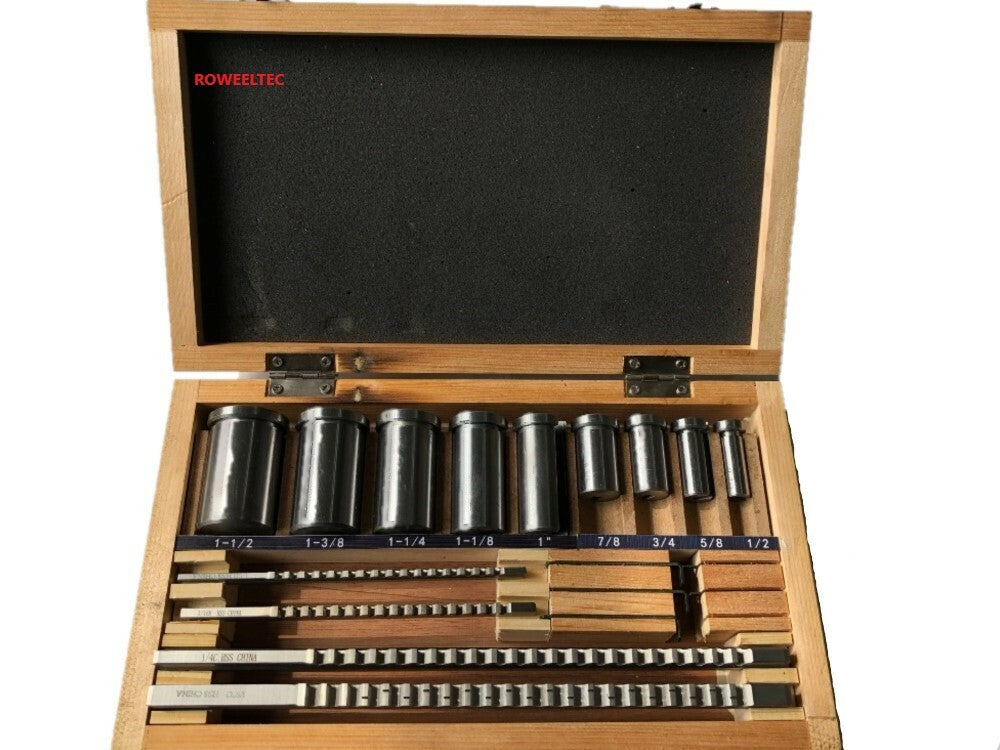 18pcs Keyway Broach Kit 1/8 3/16 1/4 3/8 Inch Size Cutter Metalworking Tool CNC
