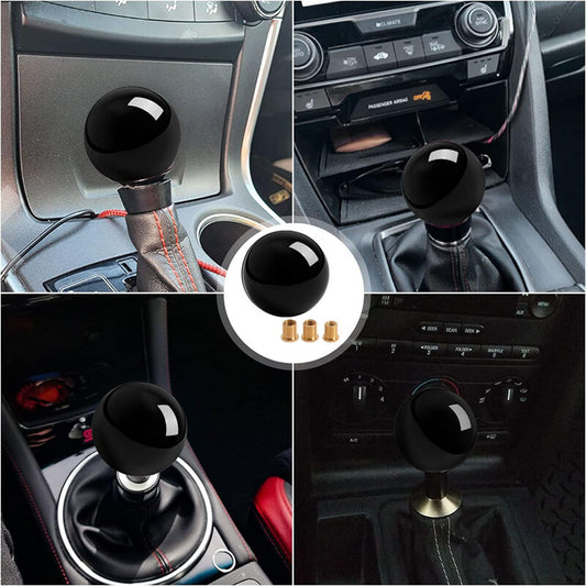 ya 11 6.5 Black Round Ball Shifter Acrylic Gear Shifter Headband 3 Adapters Universal 