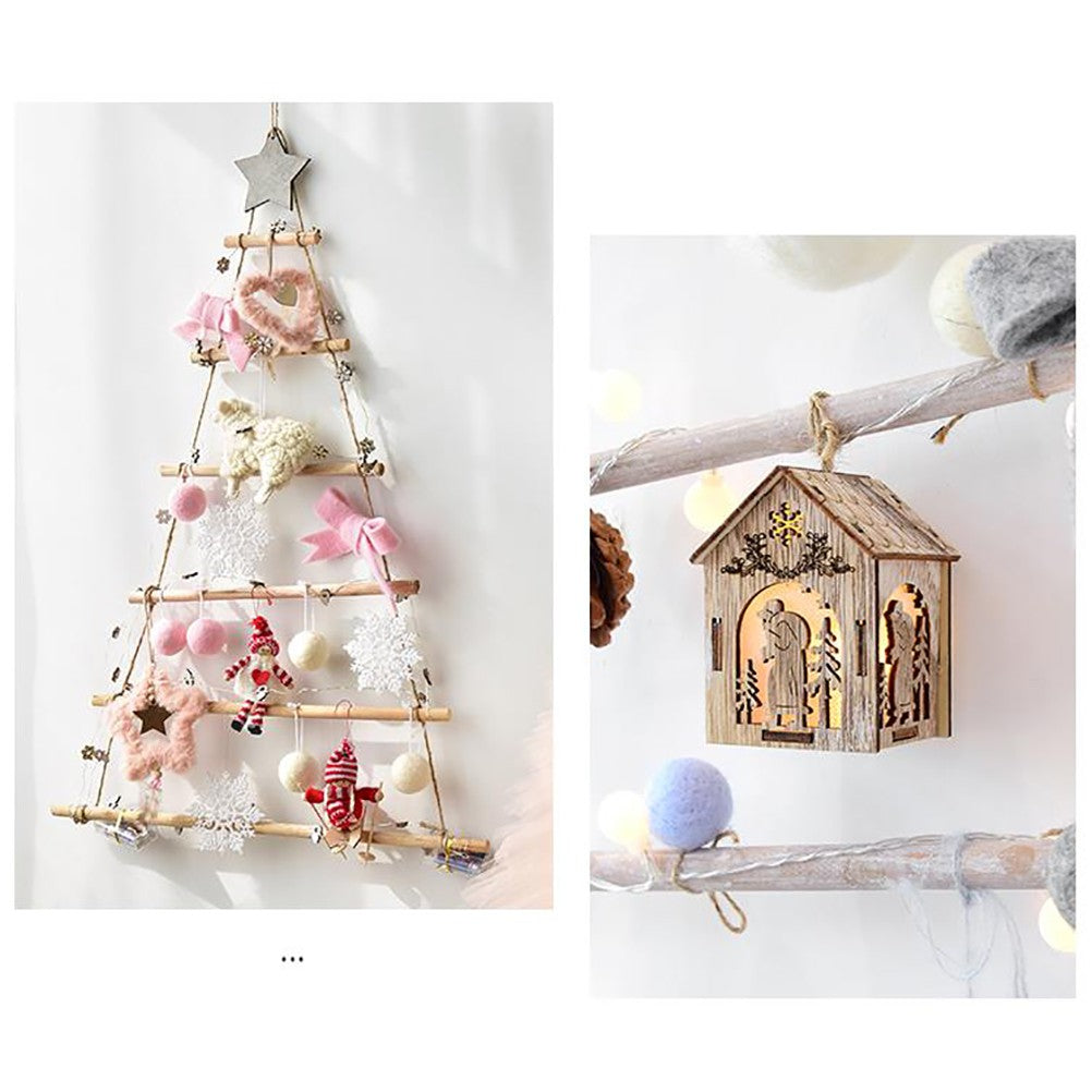 ya 25  Wooden Hanging Or ments With Star For Wall Tree Decoration