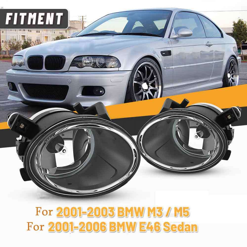 ya 1 8.5.1 Fog Lights for 01-06 E46 3 325i 330i M3 M5 Bumper Lamp Clear Lens Set