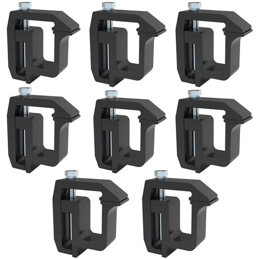 ya 8 5.27 8-Piece Clamp Truck Lid Mount Camper Shell Mount Heavy Duty Aluminum Black 